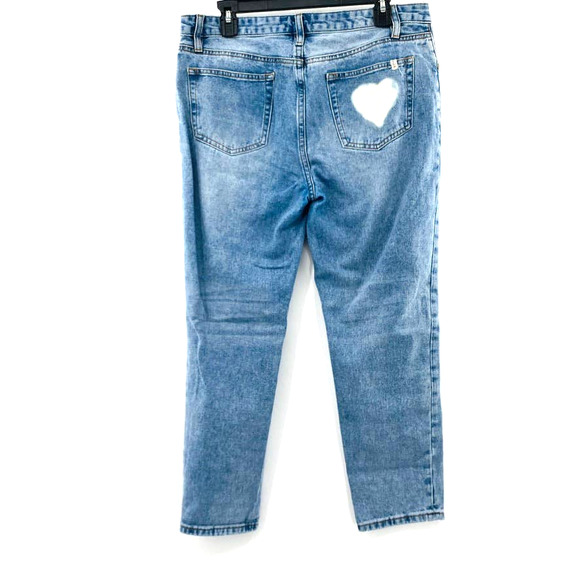 Buffalo David Bitton Payton High-Rise Rigid Girlfriend Jeans Tie Dye Heart 30 - Picture 4 of 11